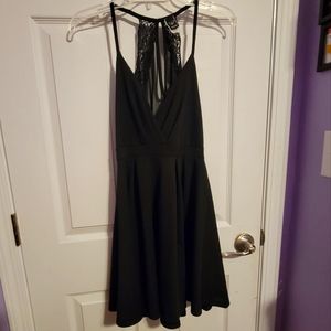Black mini skater dress